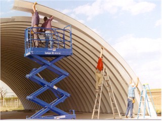 hangar under construction