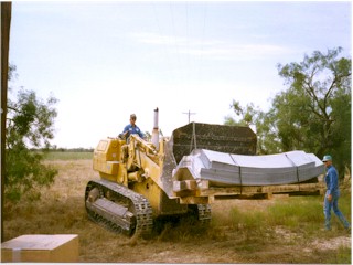 pallets and a forklift